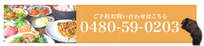 ご予約お問い合わせはこちら0480-59-0203